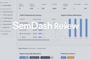 SemDash SEO tool dashboard showing comprehensive competitor analysis and keyword research features