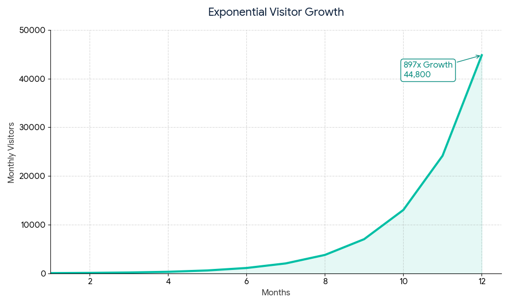 AI Search Optimization Dubai: Complete 2026 Guide (Proven Expert) 897x traffic growth chart Haus and Estates Properties Dubai SEO case study