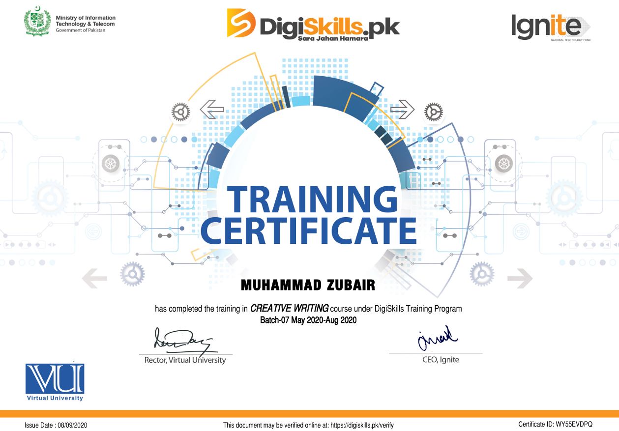 Content Writing Certificate