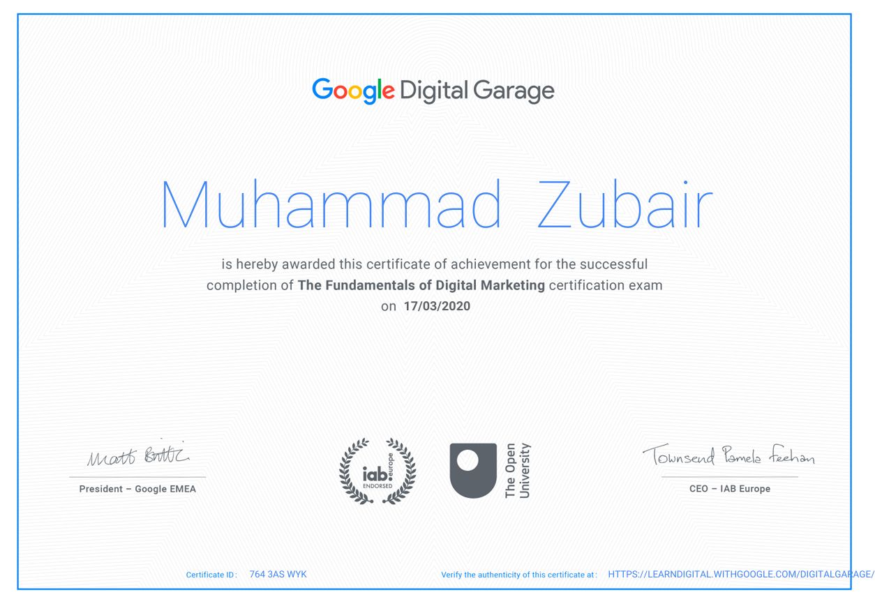 Google Digital Marketing Certificate