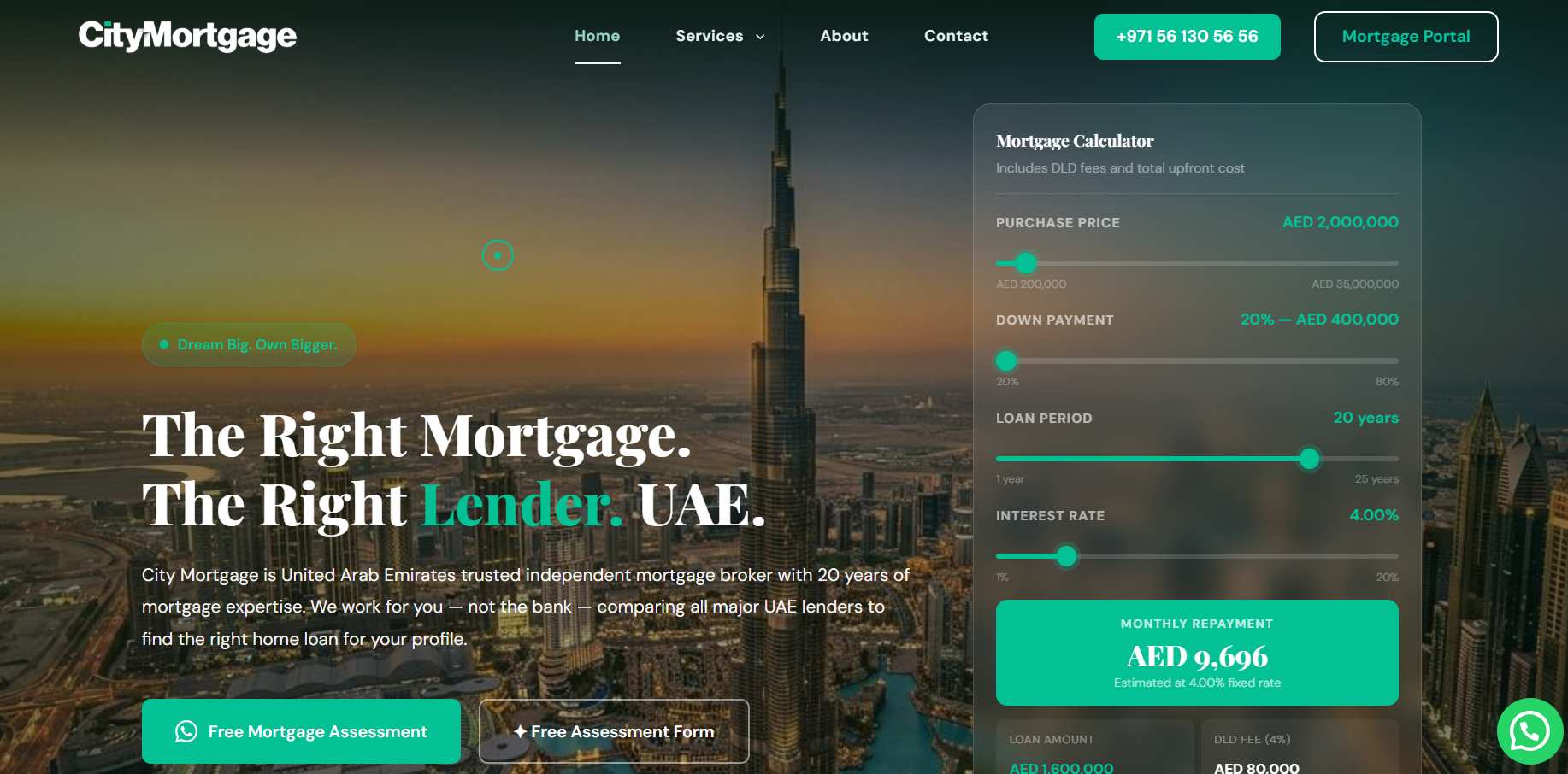CityMortgage website, citymortgage.ae